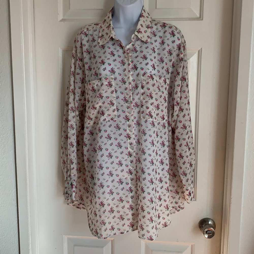 American apparel flower chiffon blouse